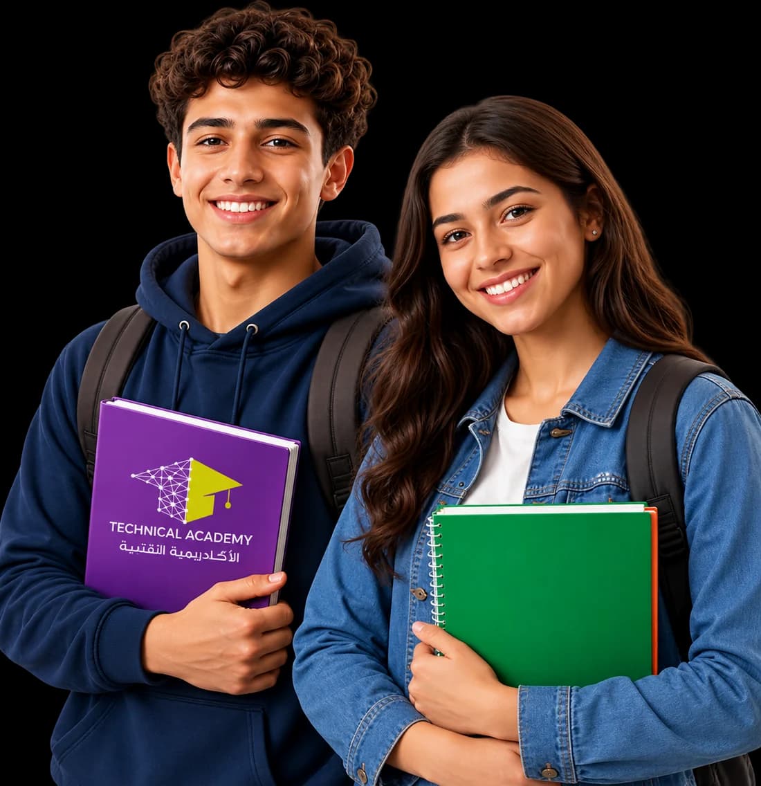 تلميذ وتلميذة من الثانية باكالوريا في Technical Academy